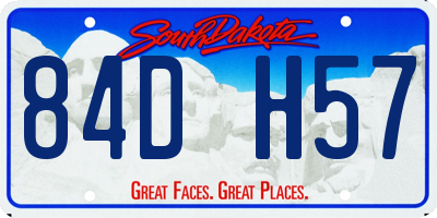SD license plate 84DH57