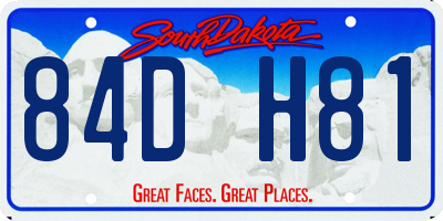 SD license plate 84DH81