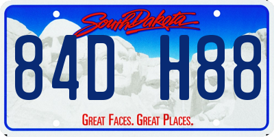 SD license plate 84DH88