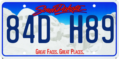 SD license plate 84DH89