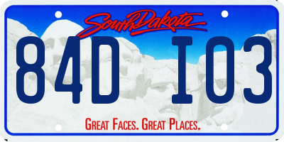 SD license plate 84DI03