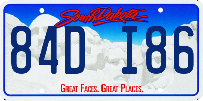 SD license plate 84DI86