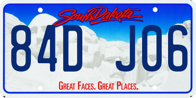SD license plate 84DJ06
