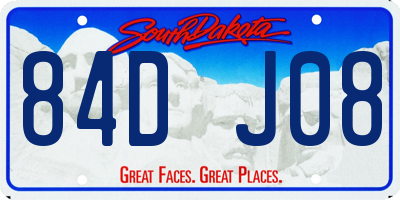 SD license plate 84DJ08