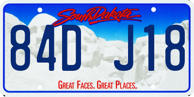 SD license plate 84DJ18