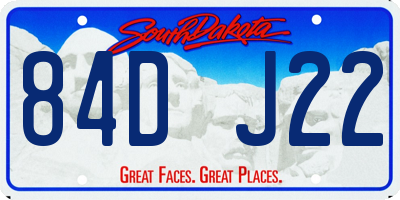 SD license plate 84DJ22