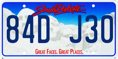 SD license plate 84DJ30