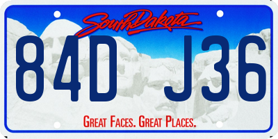SD license plate 84DJ36
