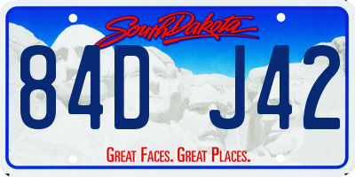 SD license plate 84DJ42