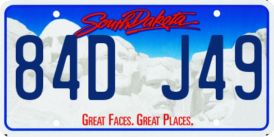 SD license plate 84DJ49