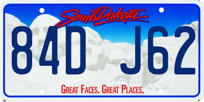 SD license plate 84DJ62