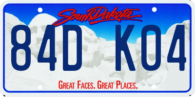 SD license plate 84DK04
