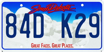 SD license plate 84DK29