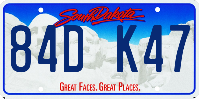SD license plate 84DK47