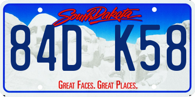 SD license plate 84DK58