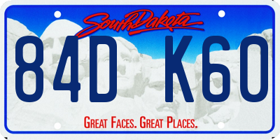 SD license plate 84DK60