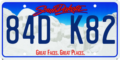 SD license plate 84DK82