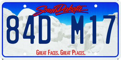 SD license plate 84DM17