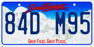 SD license plate 84DM95