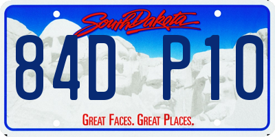 SD license plate 84DP10