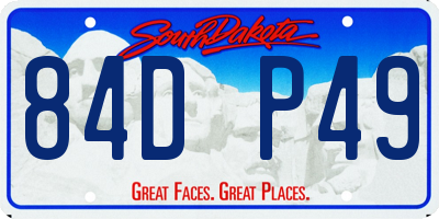 SD license plate 84DP49