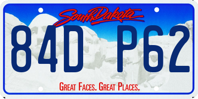 SD license plate 84DP62