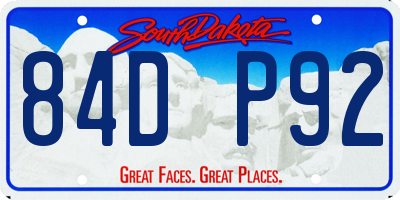 SD license plate 84DP92