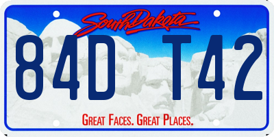 SD license plate 84DT42