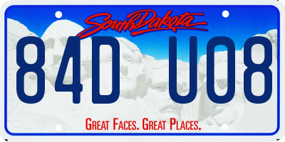 SD license plate 84DU08