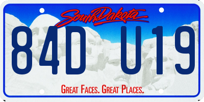 SD license plate 84DU19