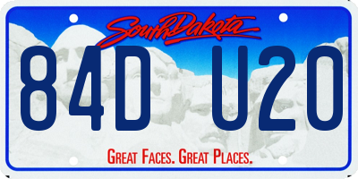 SD license plate 84DU20