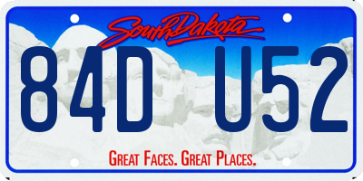 SD license plate 84DU52