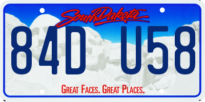SD license plate 84DU58