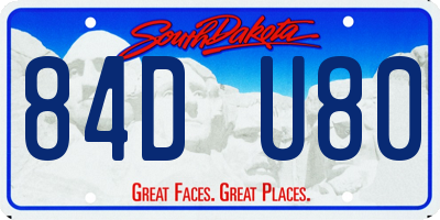 SD license plate 84DU80