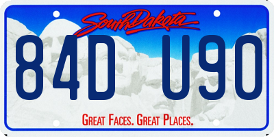 SD license plate 84DU90