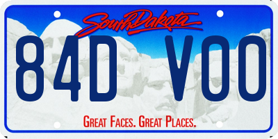 SD license plate 84DV00
