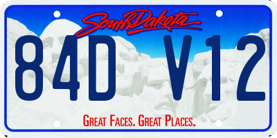 SD license plate 84DV12