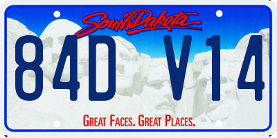 SD license plate 84DV14