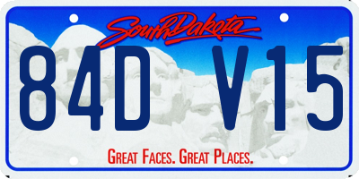 SD license plate 84DV15