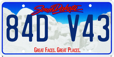 SD license plate 84DV43