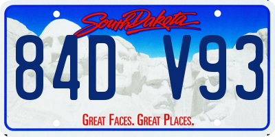 SD license plate 84DV93