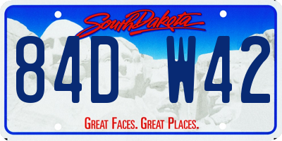 SD license plate 84DW42