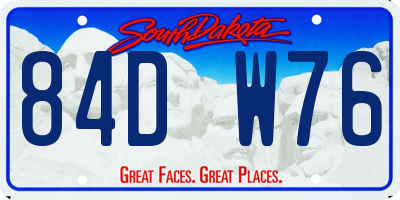 SD license plate 84DW76
