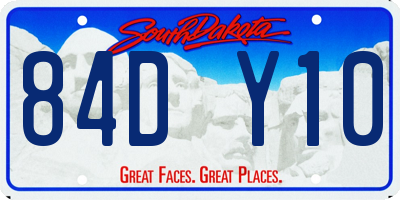 SD license plate 84DY10