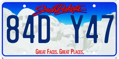 SD license plate 84DY47