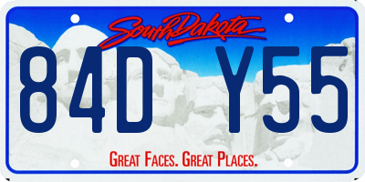 SD license plate 84DY55