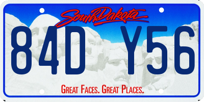 SD license plate 84DY56