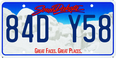 SD license plate 84DY58