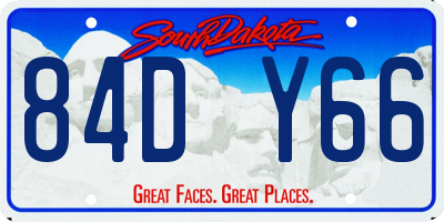 SD license plate 84DY66
