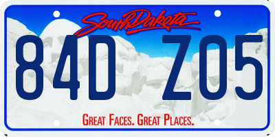 SD license plate 84DZ05